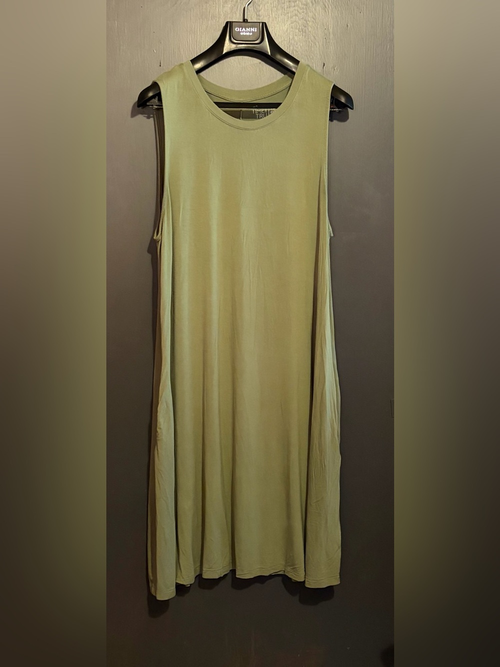 Time and Tru Olive Green Casual Maxi Dress